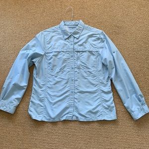 LL Bean roll up tab shirt.